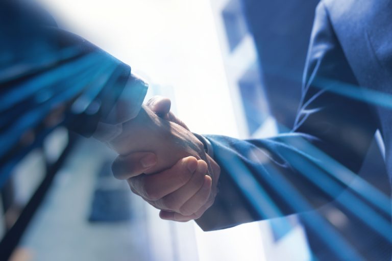 Businessmen making handshake with partner, greeting, dealing, merger and acquisition, business cooperation concept, for business, finance and investment background, teamwork and successful business